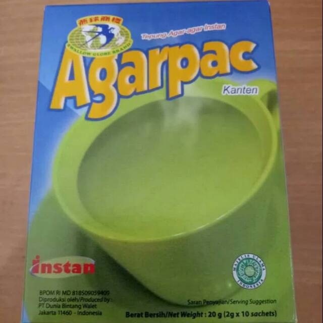 

Agarpac atau kanten 1 dus isi 10 Sachet