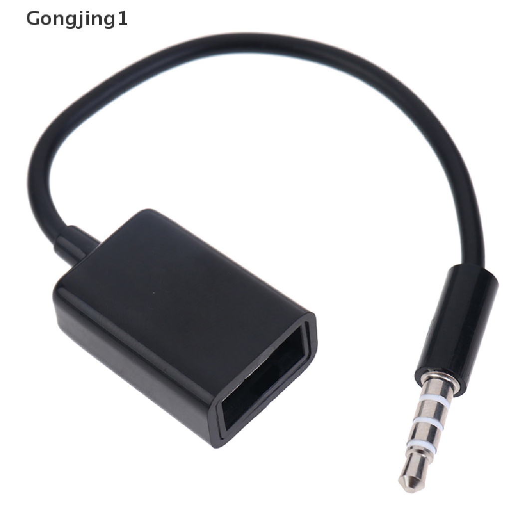 Gongjing1 Kabel Konverter Audio AUX 3.5mm Male Ke USB 2.0 Female Untuk MP3 Mobil