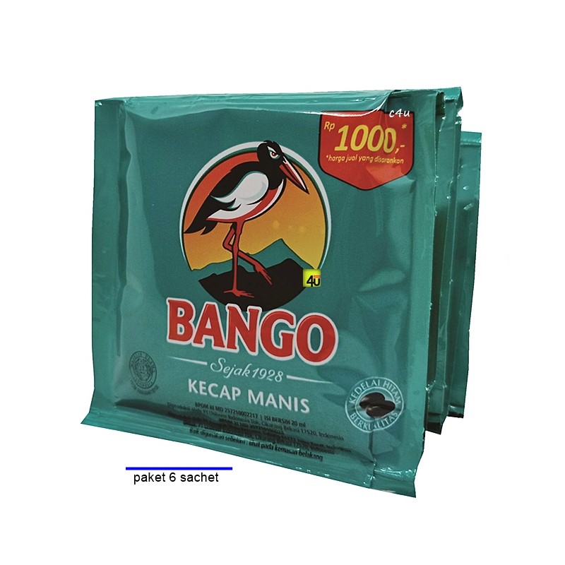 

BANGO Kecap Manis - Kemasan SACHET 20 ml - Paket 6 sachet