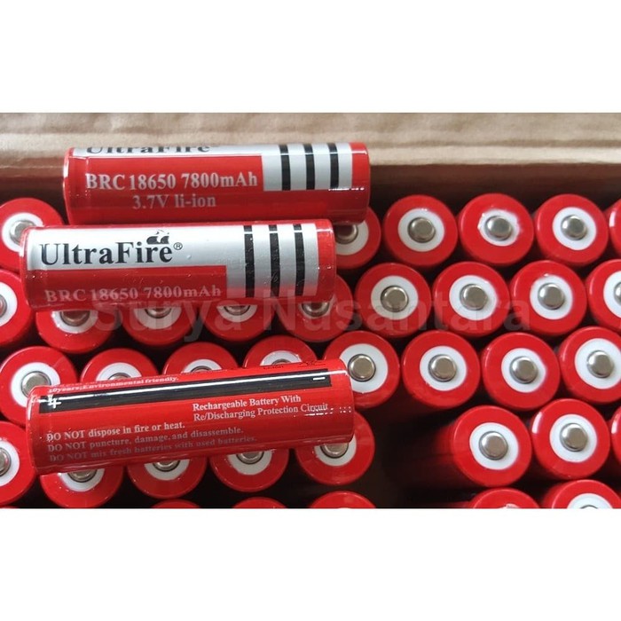 RECHARGEABLE BATTERY BRC 18650 - 7800mAh 3.7V Li-on Merah Baterei