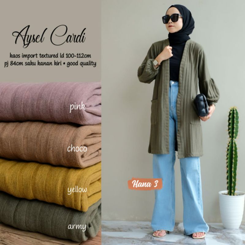 AYSEL CARDI by HANA outer Cardy cardigan Kualitas Import matt Kaos Import Textured
