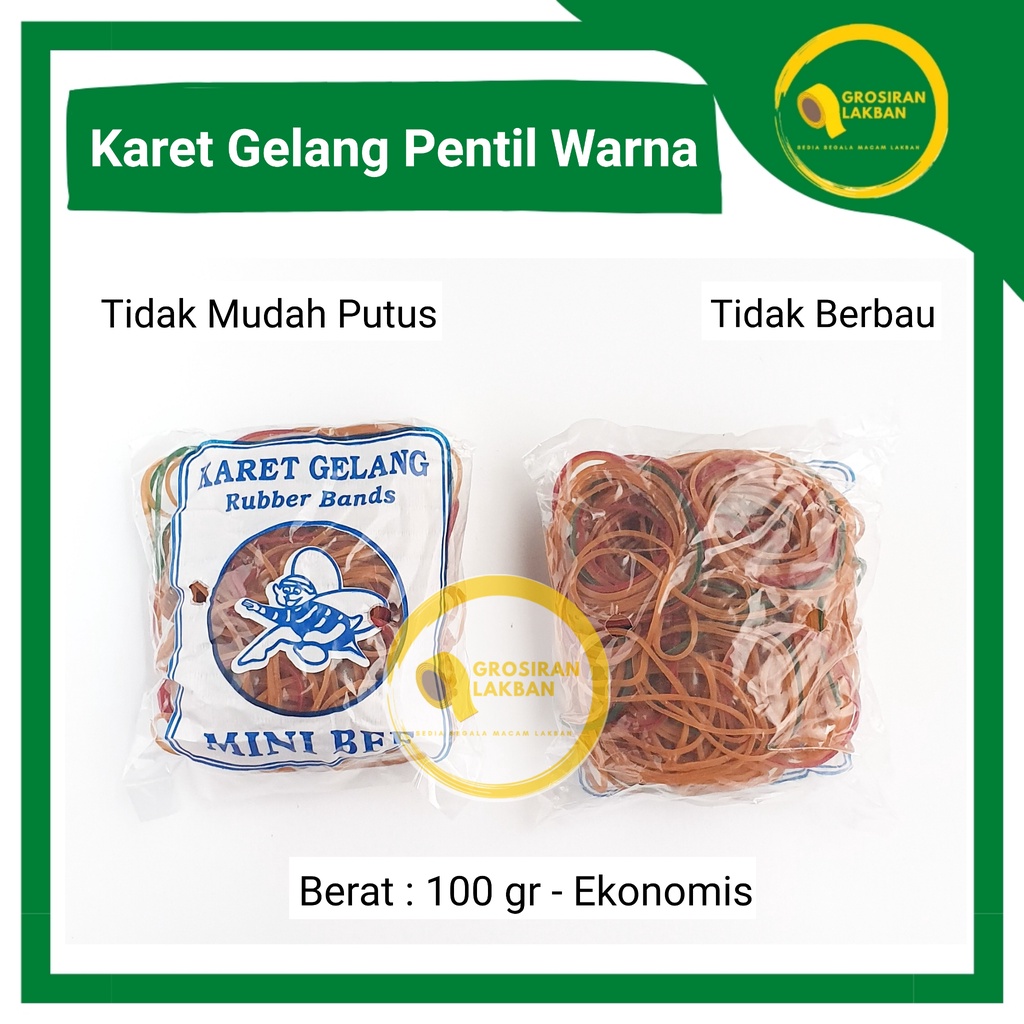 Karet Gelang Pentil Mini Bee 100g Packing Pembungkus Makanan Kualitas Super