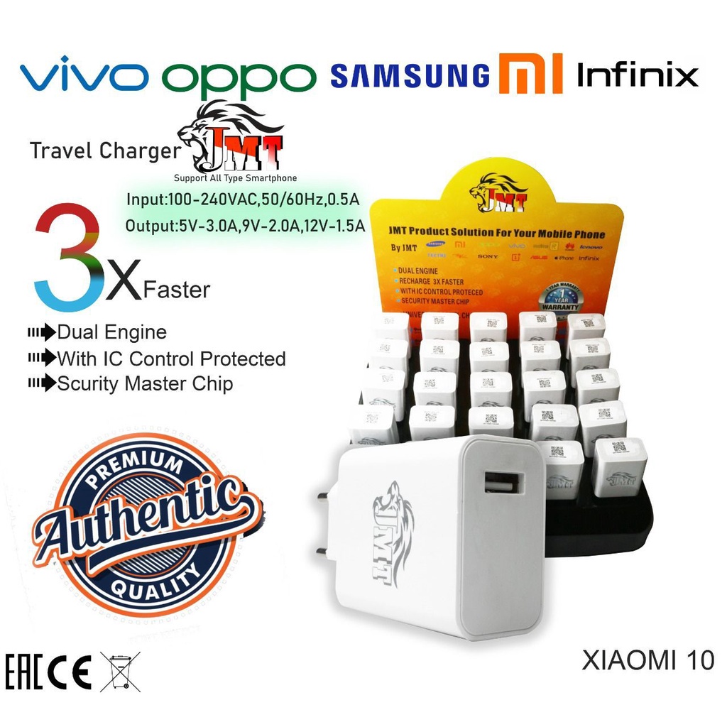 Charger vivo/ BATOK JMT ORI CHARGER VIVO 1USB