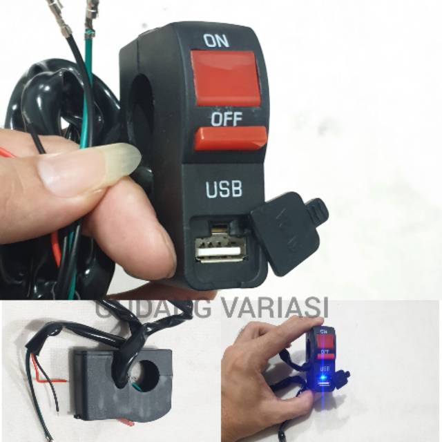 On off stang universal Plus Casan Usb Charger HP 2 Ampere waterproof