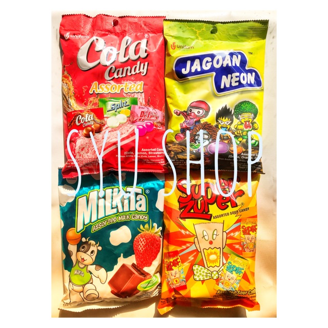 

Super zuper milkita jagoan neon sour candy permen asam susu assorted lollipop