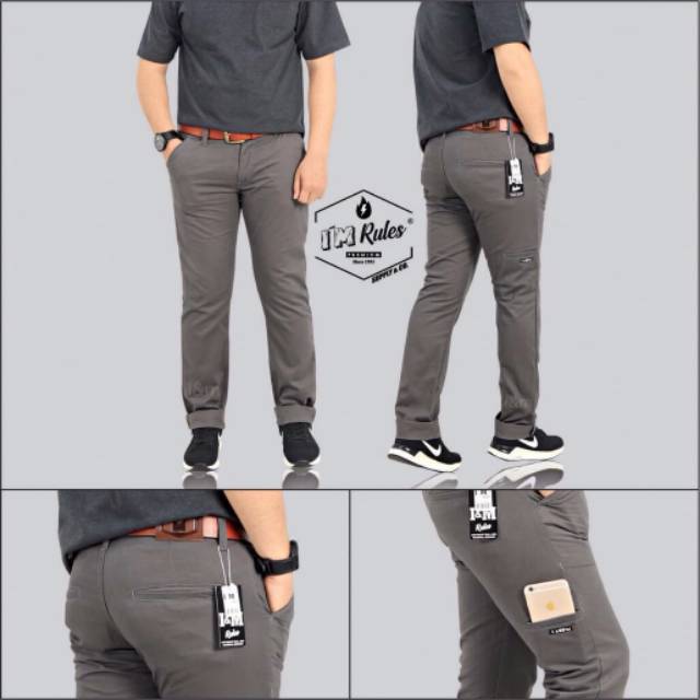 Celana chino pocket celana panjang pria