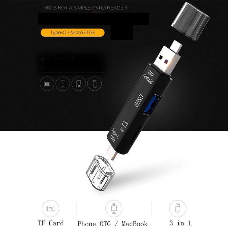 Adaptor SD Card Reader 5 In 1 Micro TF OTG USB 3.0