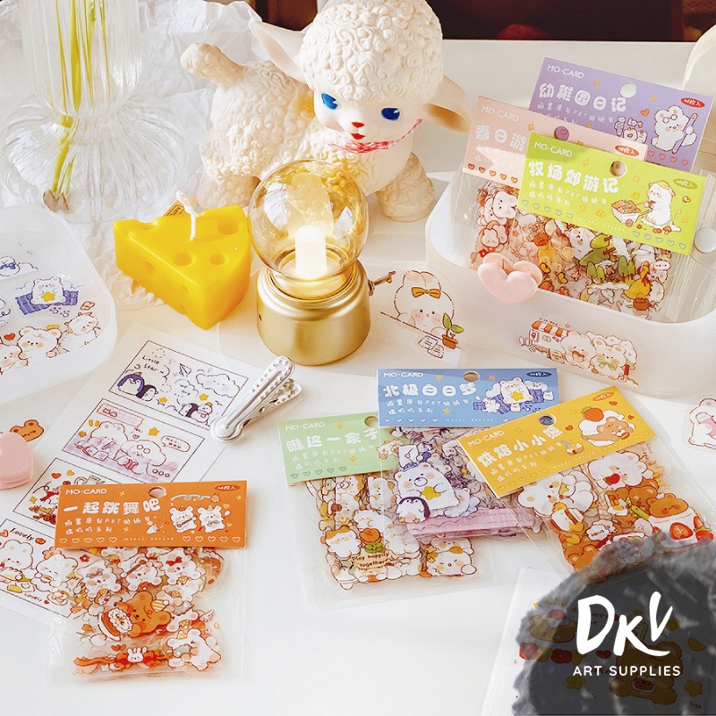 

Stiker Transparan Transparent Sticker 20pcs Scrapbook Korean Cute Bujo [D]