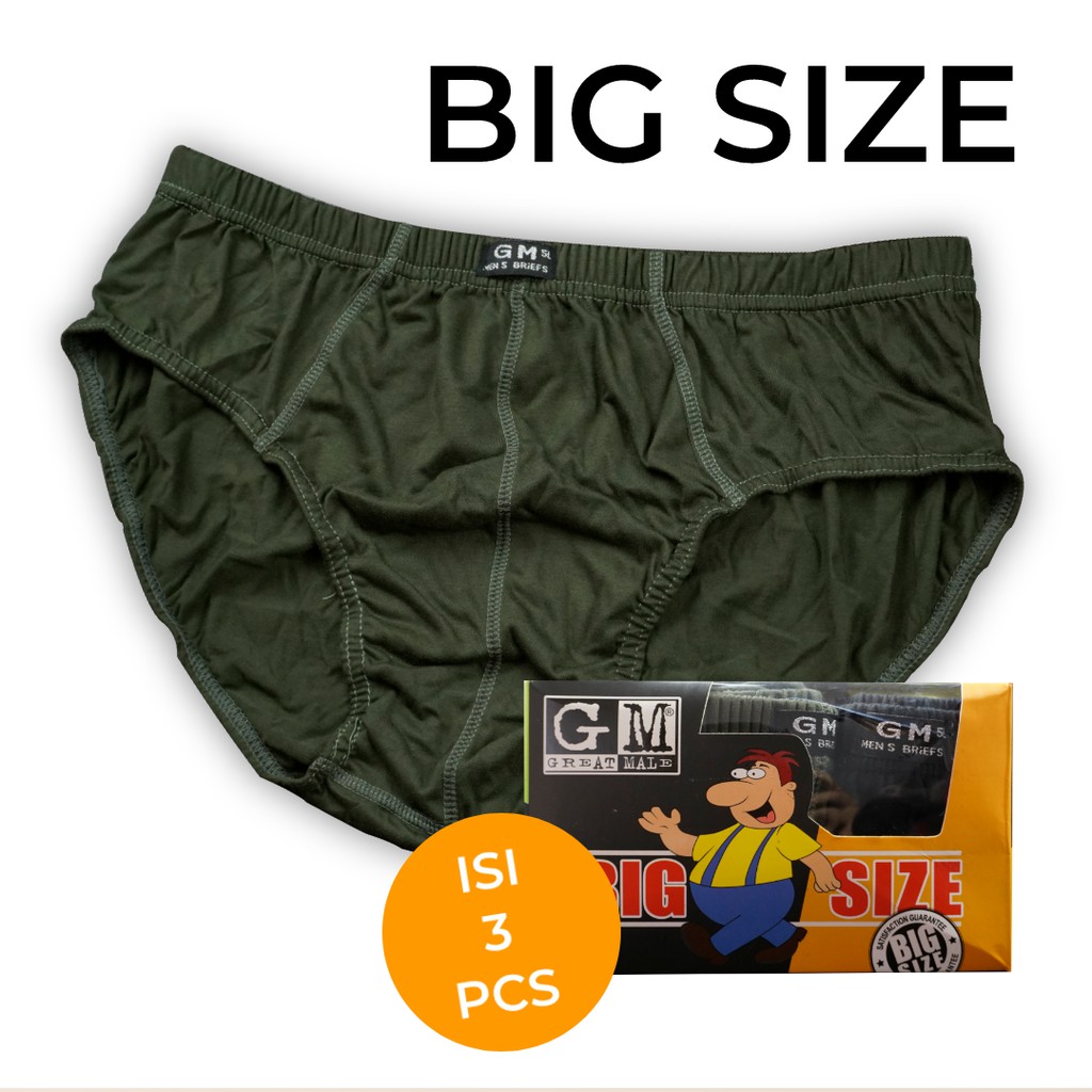 3 Pcs Celana Dalam Pria Big Size - GM Men's Briefs