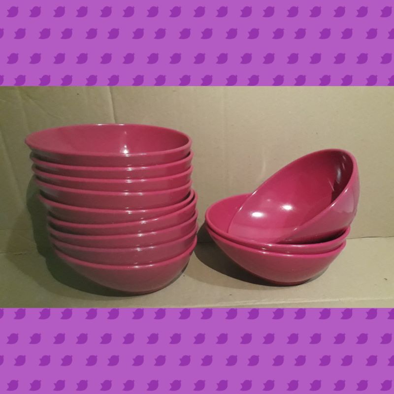 Mangkok oval merah apel melamin dinnerware 7inc