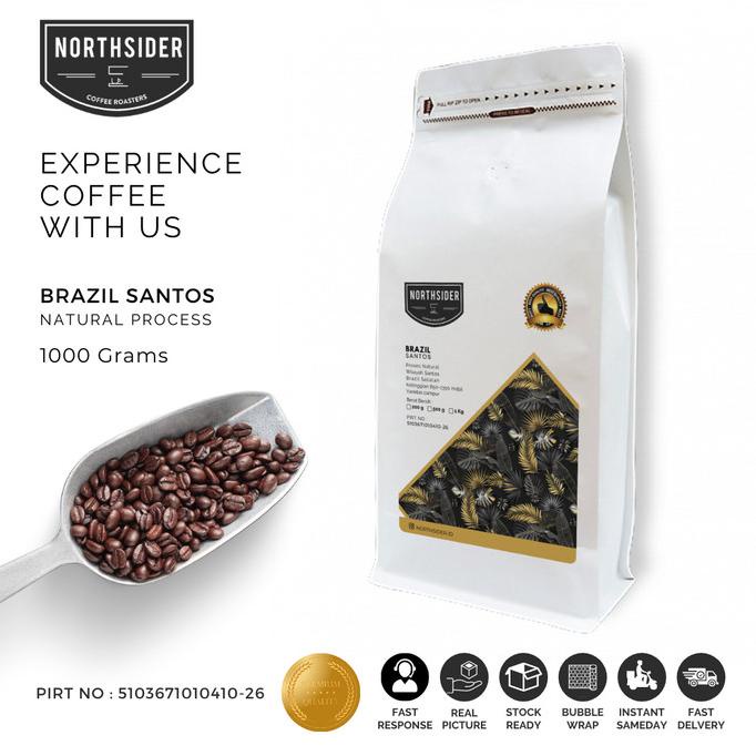 

BIJI KOPI ARABIKA BRAZIL SANTOS NATURAL -1KG NORTHSIDER COFFEE