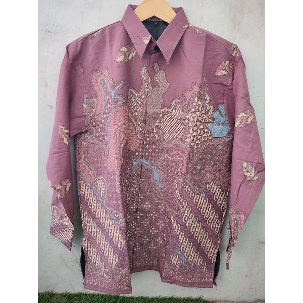 baju batik pria lengan panjang PINK DUSTY KEUNGGUAN SOF ORIGINAL PREMIUM KEKINIAN BATIK SOLO MURAH