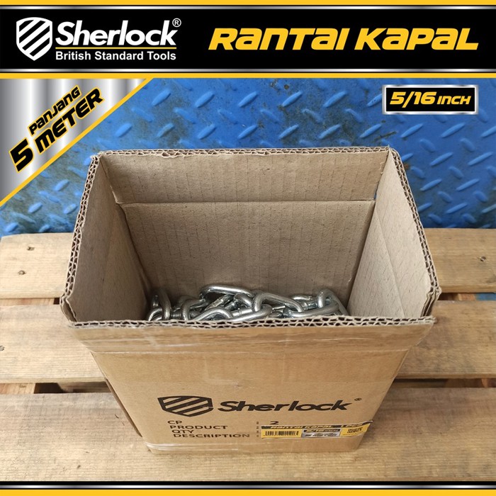 Rantai Besi / Kapal Galvanized 8 mm 5/16 inch Sherlock panjang 5 meter