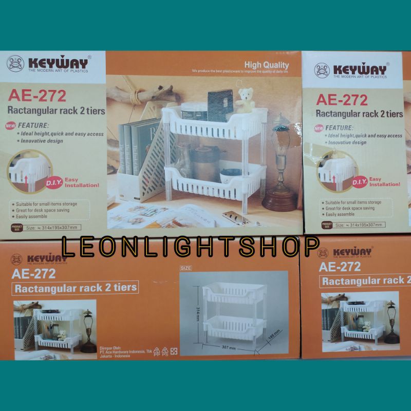 KEYWAY RAK SERBAGUNA 2 &amp; 3 TINGKAT 31.4X19.5X64.5CM/ACE RACTANGULAR RAK 3TIERS/ACE RAK&amp;PENYIMPANAN