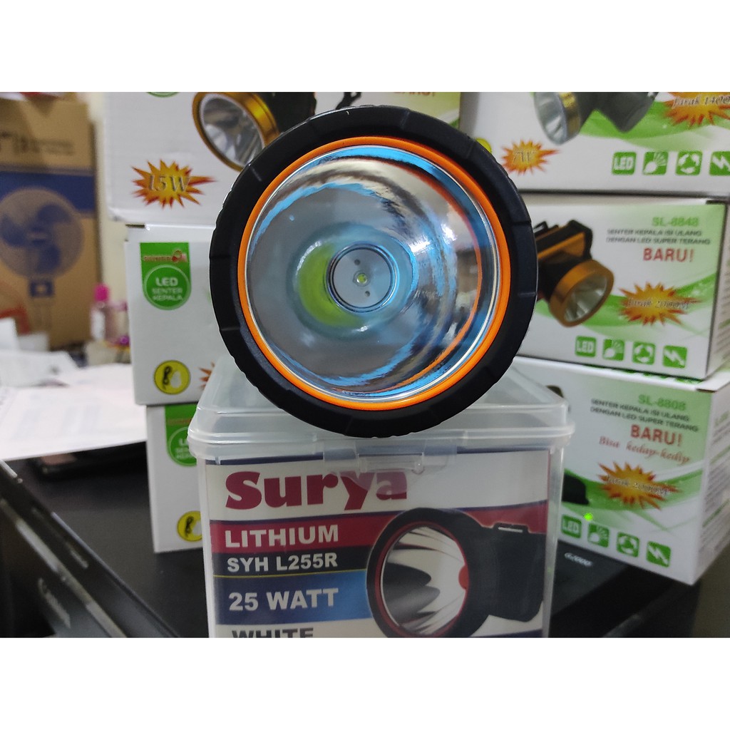 Senter Kepala Surya SYH L255R L256R 25w 25 watt putih White Waterproof 16 jam