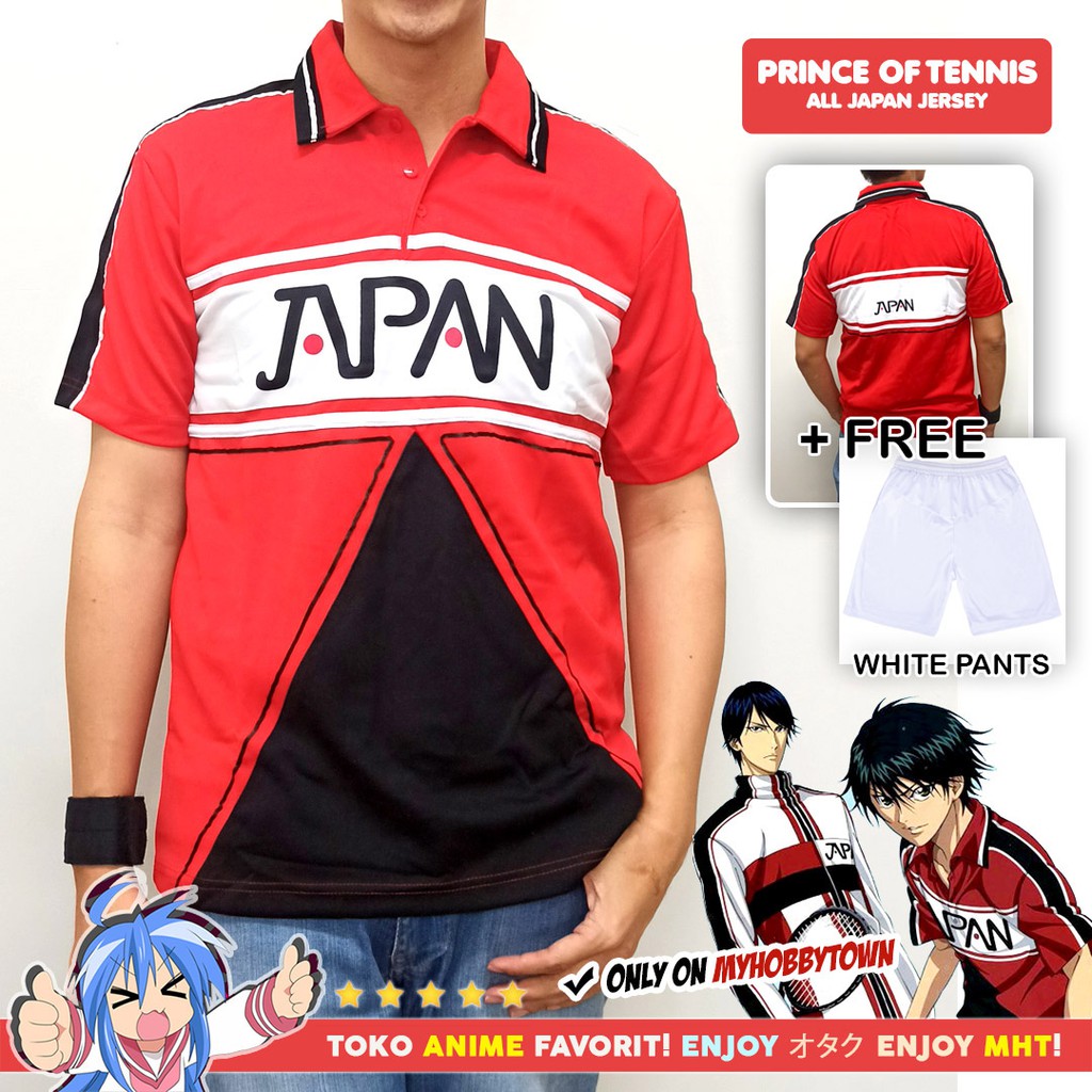 Kostum Cosplay Anime Prince Of Tennis Jersey All Japan Merah Putih