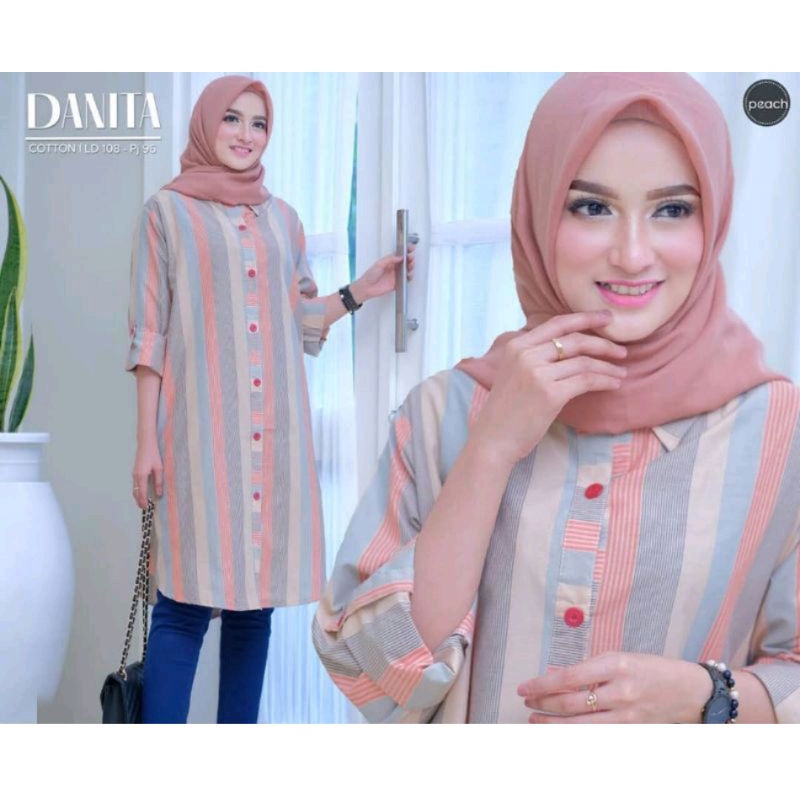 TUNIK KATUN SALUR/TUNIK WANITA GARIS SALUR TERBARU/ Tunik kemeja / atasan Tunik /long tunik