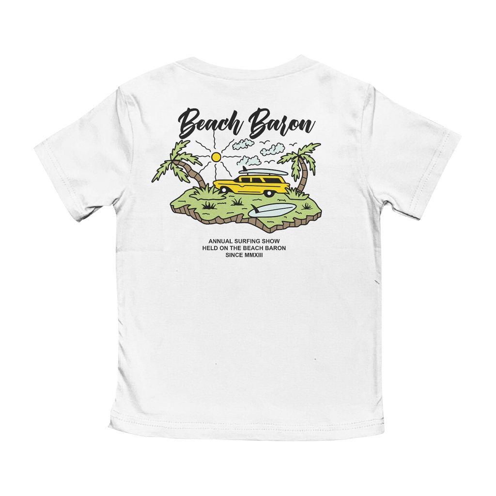 Kaos Anak 1-12 Tahun Beach Series Unisex Gazken Motif Beach Baron