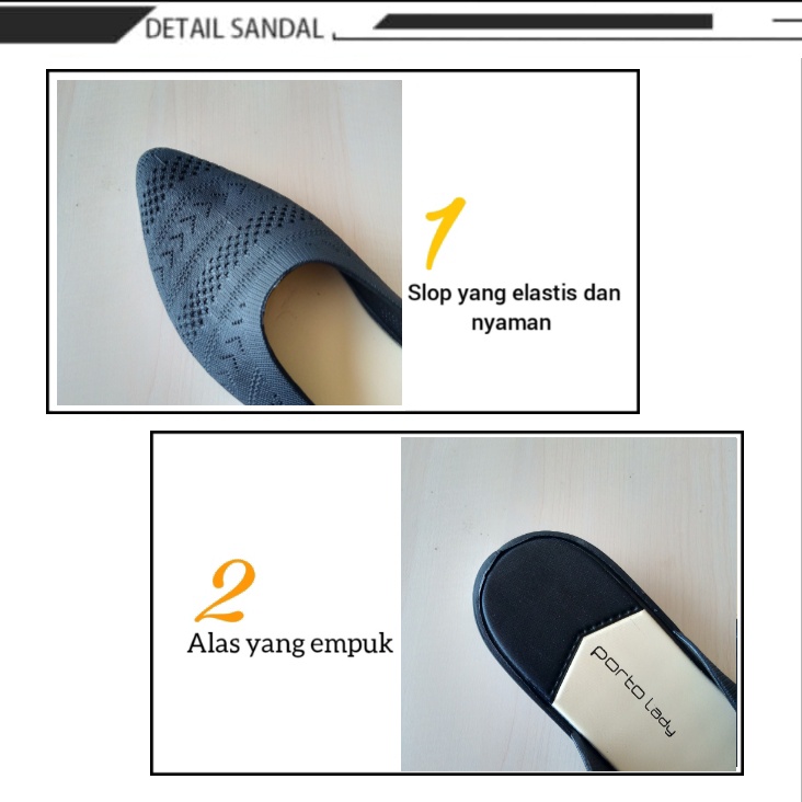 gof PORTO LADY SOC Sepatu Wanita Wedges Nyaman Casual Formal Original Terbaru