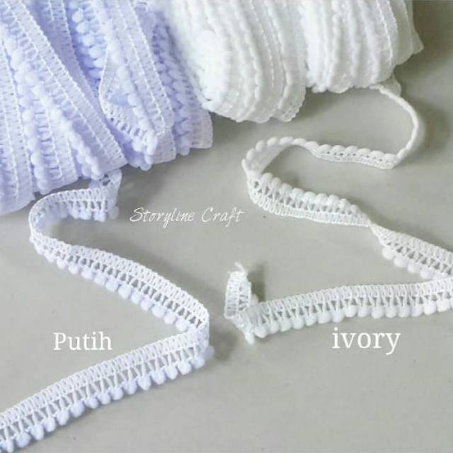 Renda Mutiara / Renda Pompom Baby