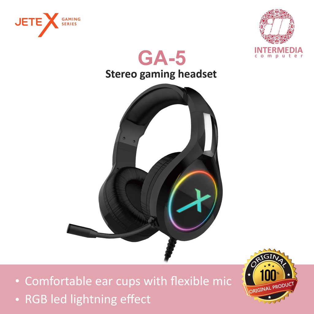 Headset Gaming JETE GA5 Stereo RGB LED GA-5 JETEX JETE-X
