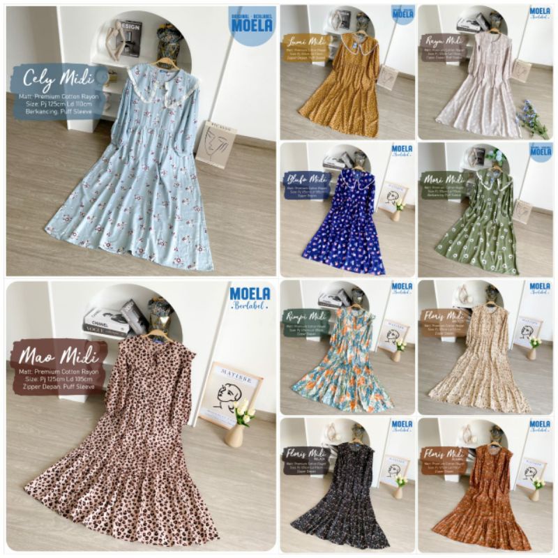 Hejin Midi / Lolia Midi / Staci Midi / Floris Midi / Zola Midi / Ankle Dress / Mori Midi / Cely Midi