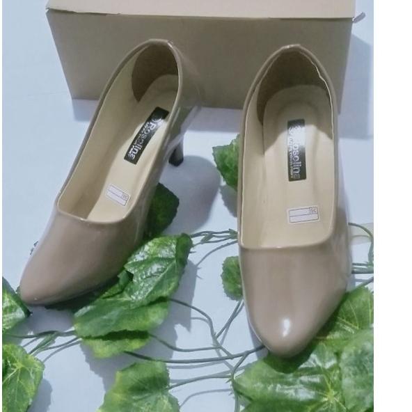 Barang Pilihan.. sepatu wanita pantopel hitam 7cm sepatu pantopl berkualitas helss