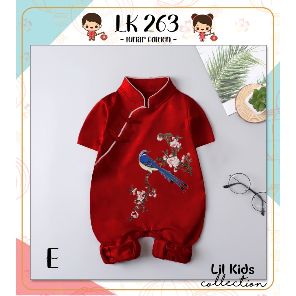HONEY BJ291 imlek 0-18 bulan bayi laki perempuan baby boy girl cheongsam anak merah pink jumper-MOTIF E