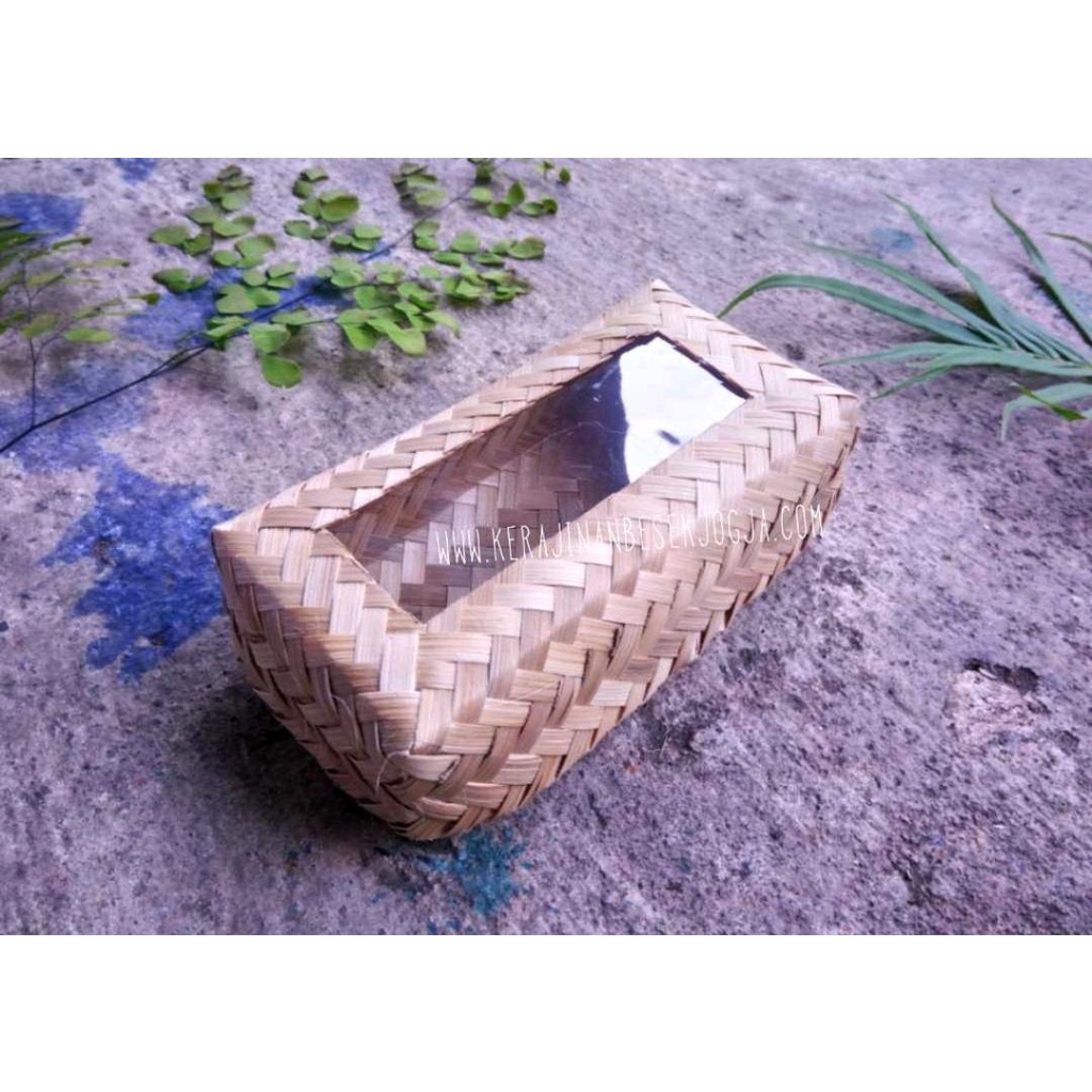 Besek Bambu Persegi Panjang Mika Transparan