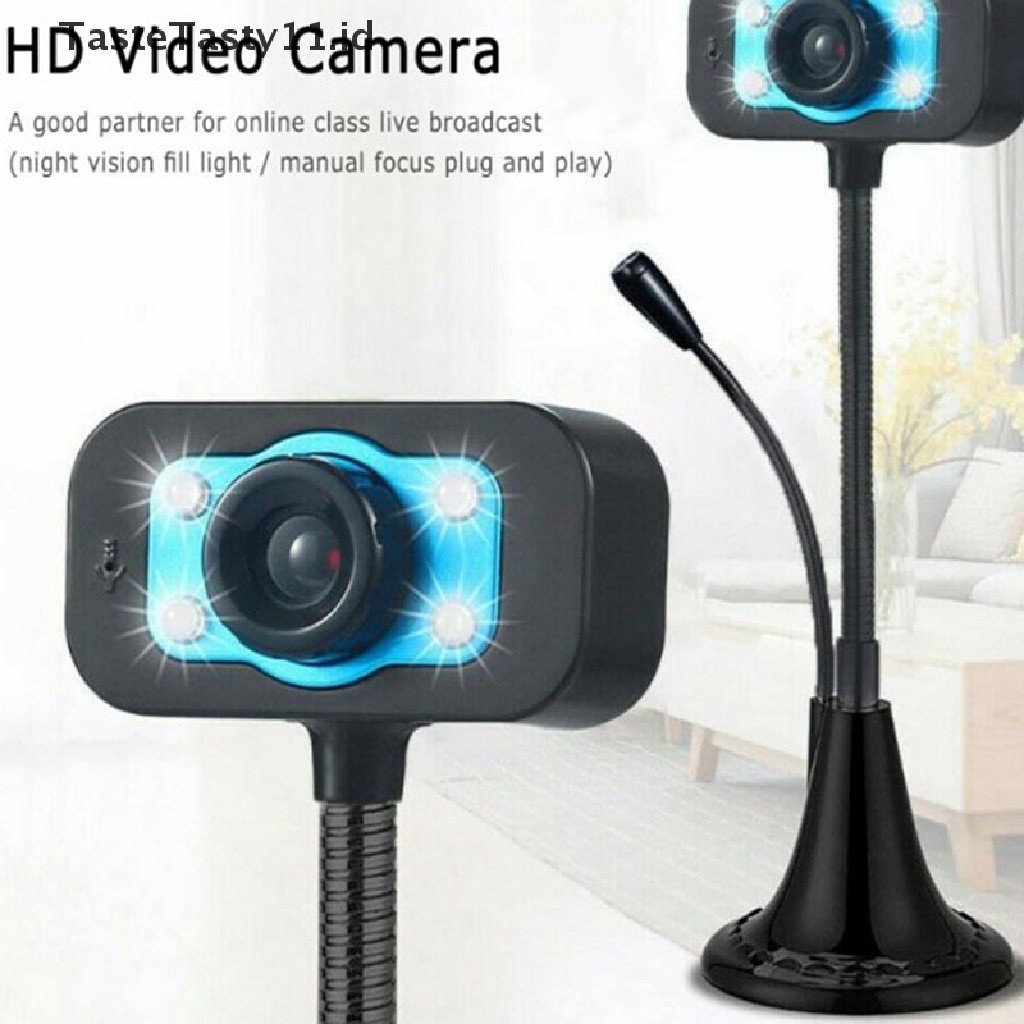 (TasteTasty) Kamera Webcam USB 2.0 HD Dengan Mic Untuk Komputer / Laptop / Desktop