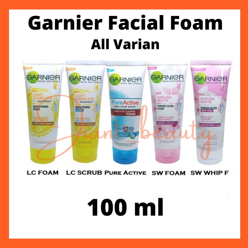 Garnier Facial Foam 100 ml / Sabun Cuci Muka Garnier / Facial Foam Garnier / Pembersih Muka / Facial