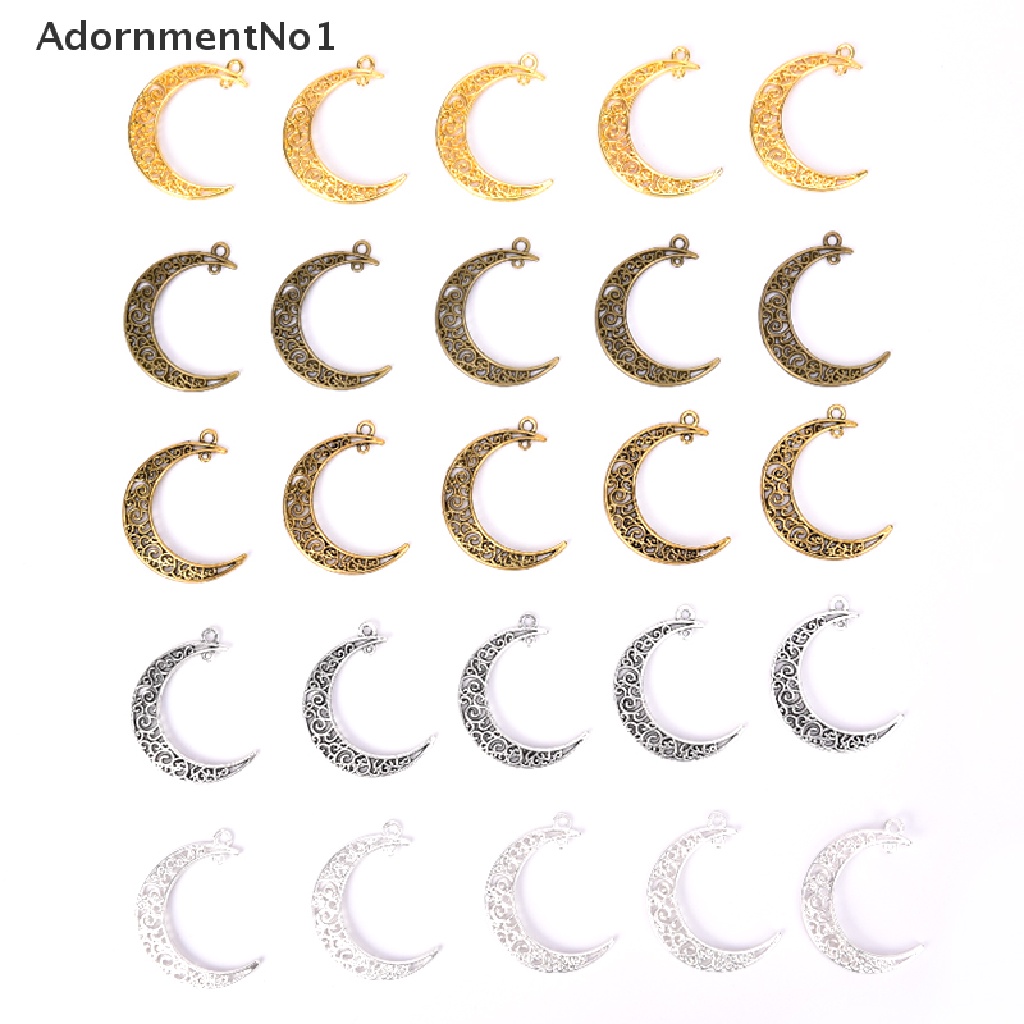 (AdornmentNo1) 10pcs / Set Liontin Antik Bentuk Bulan Sabit Bahan Alloy Untuk DIY Perhiasan