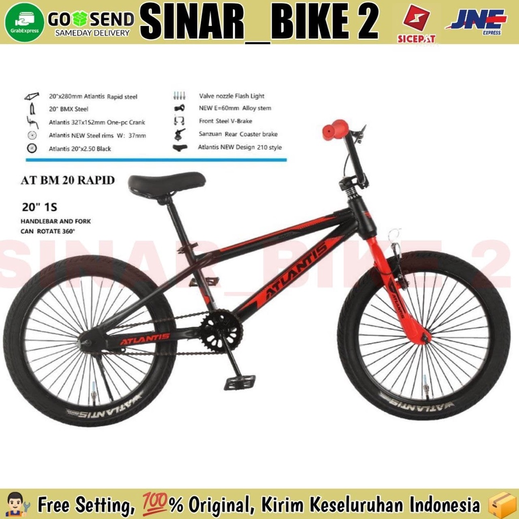 Sepeda BMX 20 Inch ATLANTIS RAPID Ban Jumbo Bonus JALU