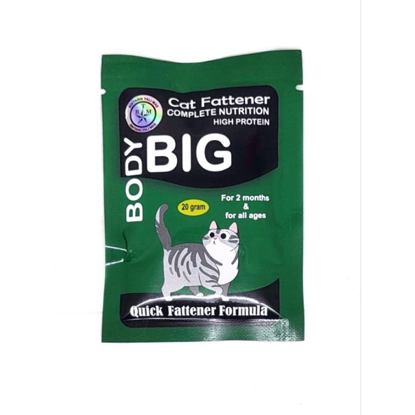 BODY BIG CAT 20gram / PENGGEMUK KUCING / VITAMIN BULU KUCING / CAT FATER POWDER / vitamin kucing  / BIG BODY / vitamin bulu kucing / Btm