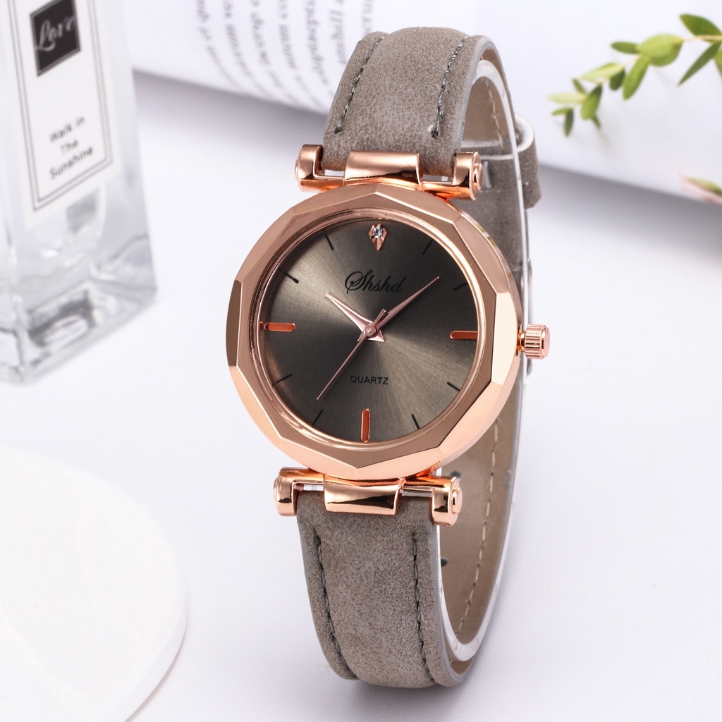 Jam Wanita Quartz Hexa Rough Edge Model Korea Terbaru Elegant