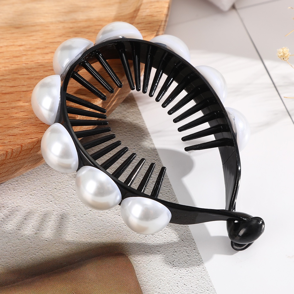 Korean Pearl Hair Claw Clip Hair Device Fashion Temperament Horsetail Ball Head Hair Artifact for Women Hair Accessories