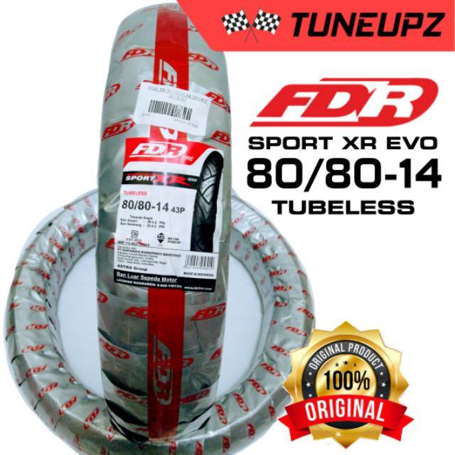 FDR SPORT XR EVO 80/80-14 BAN TUBELESS MATIC RING 14 HONDA VARIO BEAT SCOOPY GENIO SPACY MIO SPORTY 
