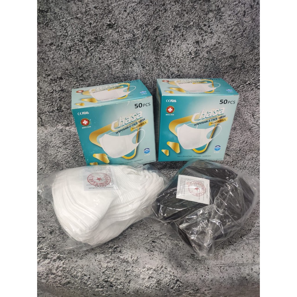 MASKER DUCKBILL CHASA 3PLY MEDICAL GRADE - WHITE