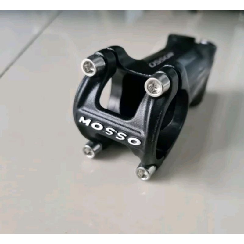 Stem Mosso Super Light Panjang 90 x 31.8 MM Angle 7 Derajat Black Gray - 9 Cm Alloy Alumunium Ringan bisa sepeda mtb roadbike balap road bike dll