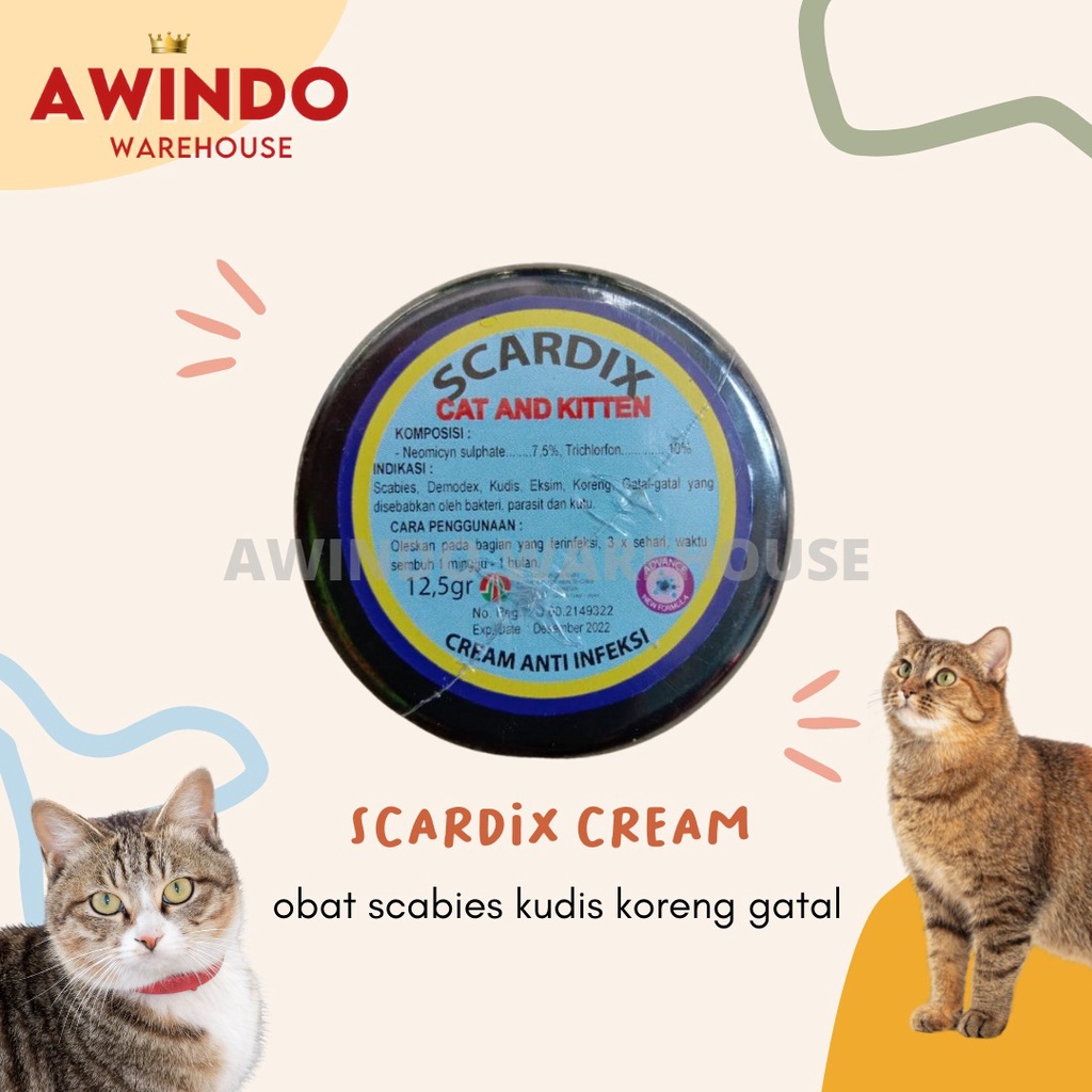 SCARDIX CREAM - Obat Saleb Oles Kucing Anti Infeksi Scabies Luka Koreng Kudis Eksim Parasit Kutu