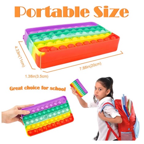 

Silicon Push Pop Bubble Fidget Stationery Bag Pencil/ Hp/ Cosmetic Bag