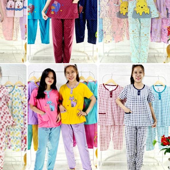 ➭ Baju Tidur Dewasa Kaos Celana Panjang Tangan Pendek. Bahan tebal. ➷