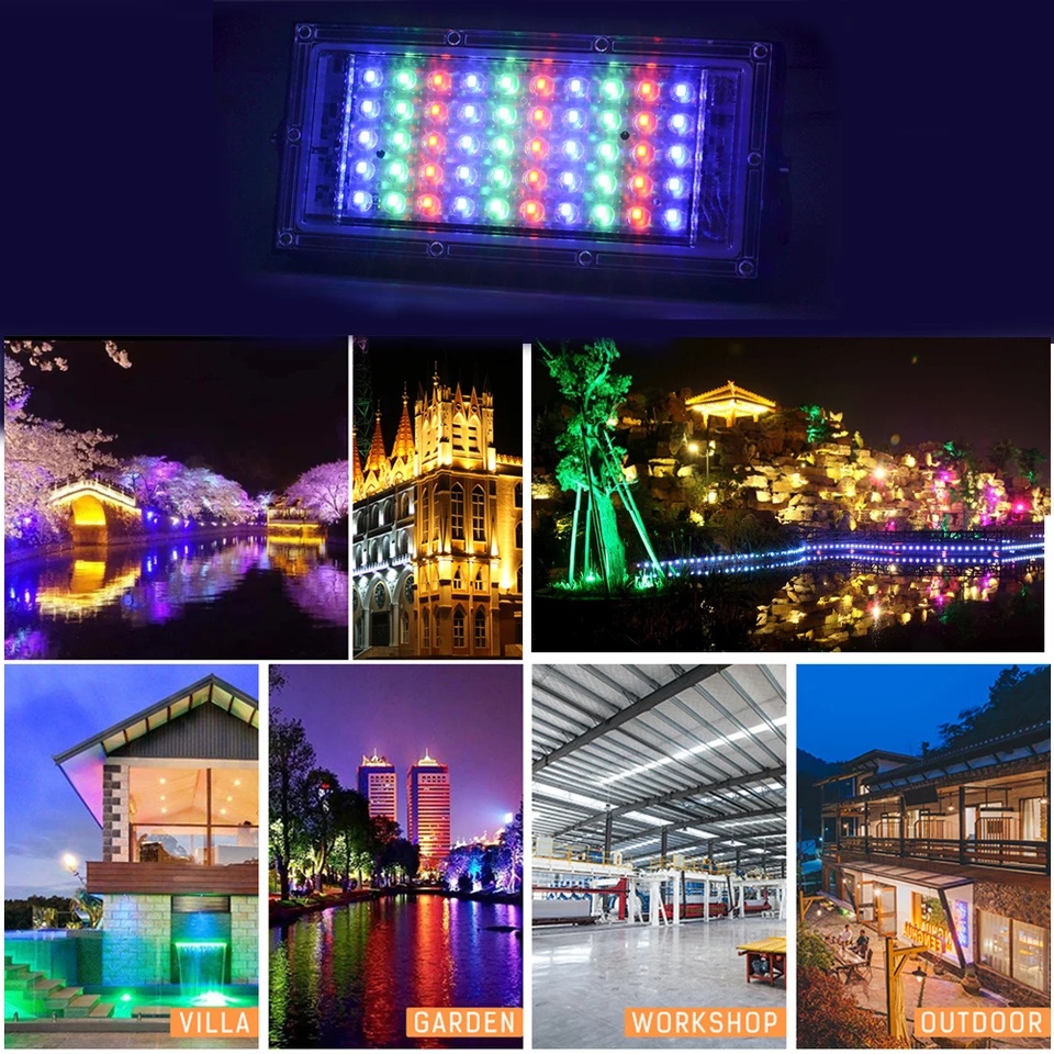 Lampu LED SOROT 50W 50watt FLOODLIGHT Tembak Taman 50 w watt Outdoor tipis terang Putih Kuning Rgb