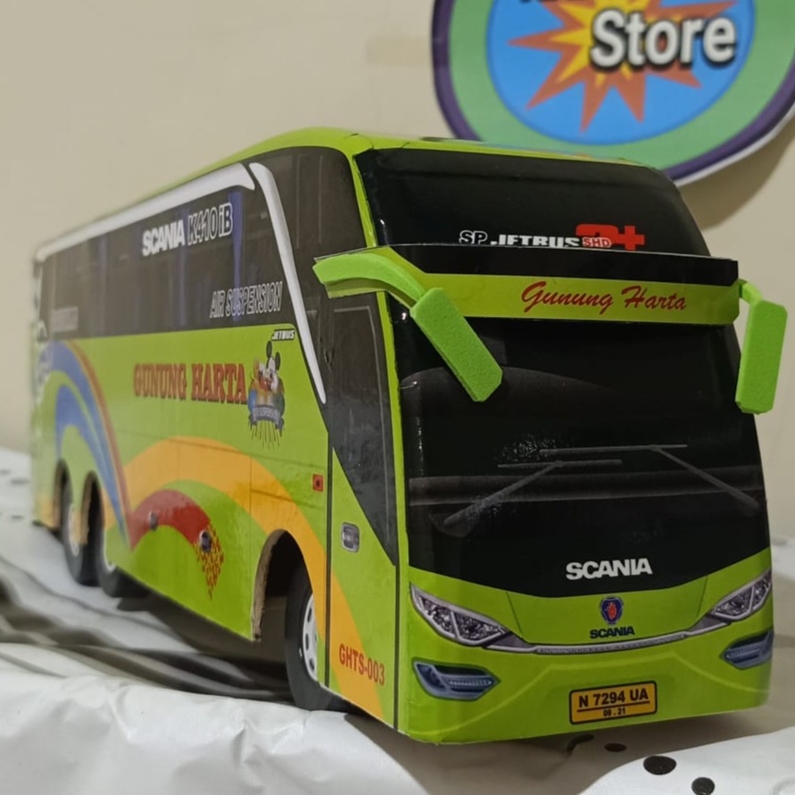 miniatur bus bis  mainan bus bis double deker GUNUNG HARTA