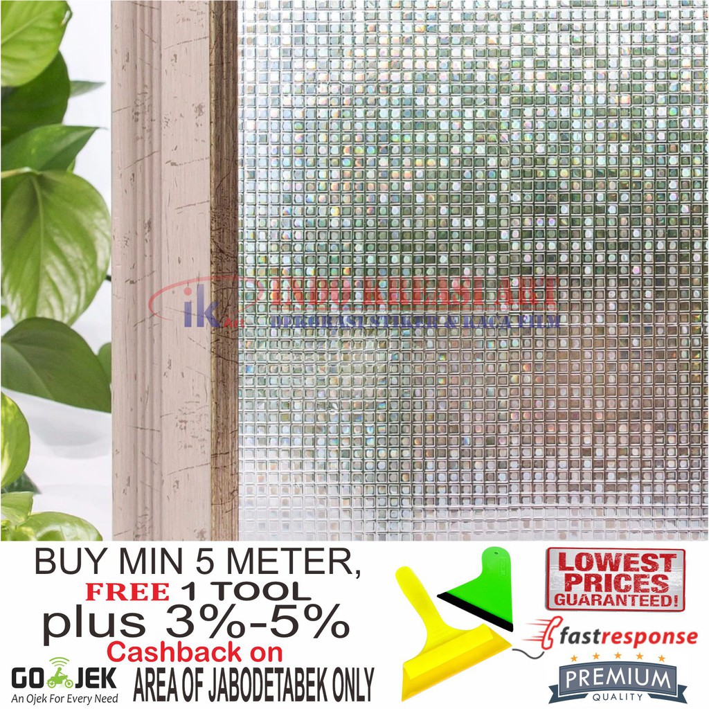 STIKER KACA STICKER KACA MOTIF KOTAK 3D 122 KACA FILM MOTIF PELAPIS KACA JENDELA