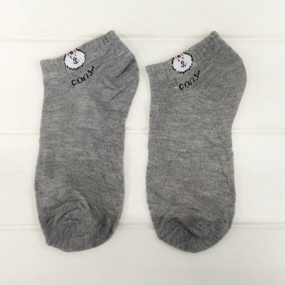 INDOMINI Kaos Kaki Ankle Beruang Kaos Kaki Pendek Semata Kaki Motif Brown Line Unisex R109-KELINCI ABU