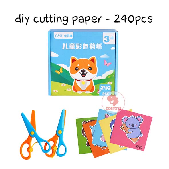 Zoetoys Diy Cutting Paper | Mainan Gunting Aktivitas Latihan Lembar Kerja Menggunting Papercut Art n Craft Cut Activity Set | Animal Origami Paper Craft Funny | Mainan Edukasi Anak