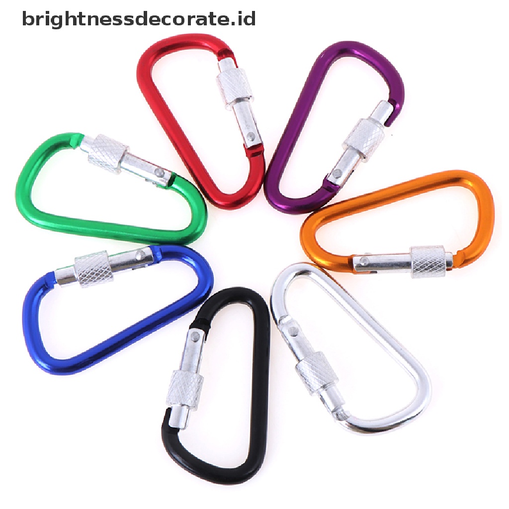 2 Pcs Carabiner Bentuk D Bahan Aluminum Untuk Gantungan Kunci