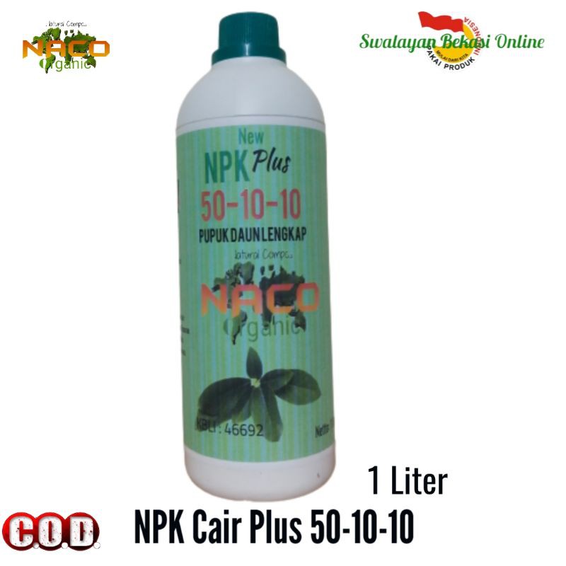 Termurah Pupuk Npk Cair Plus 1Liter/Pupuk Daun Terbaik Npk Plus/Npk 50-10-10 Pemicu Pertumbuhan