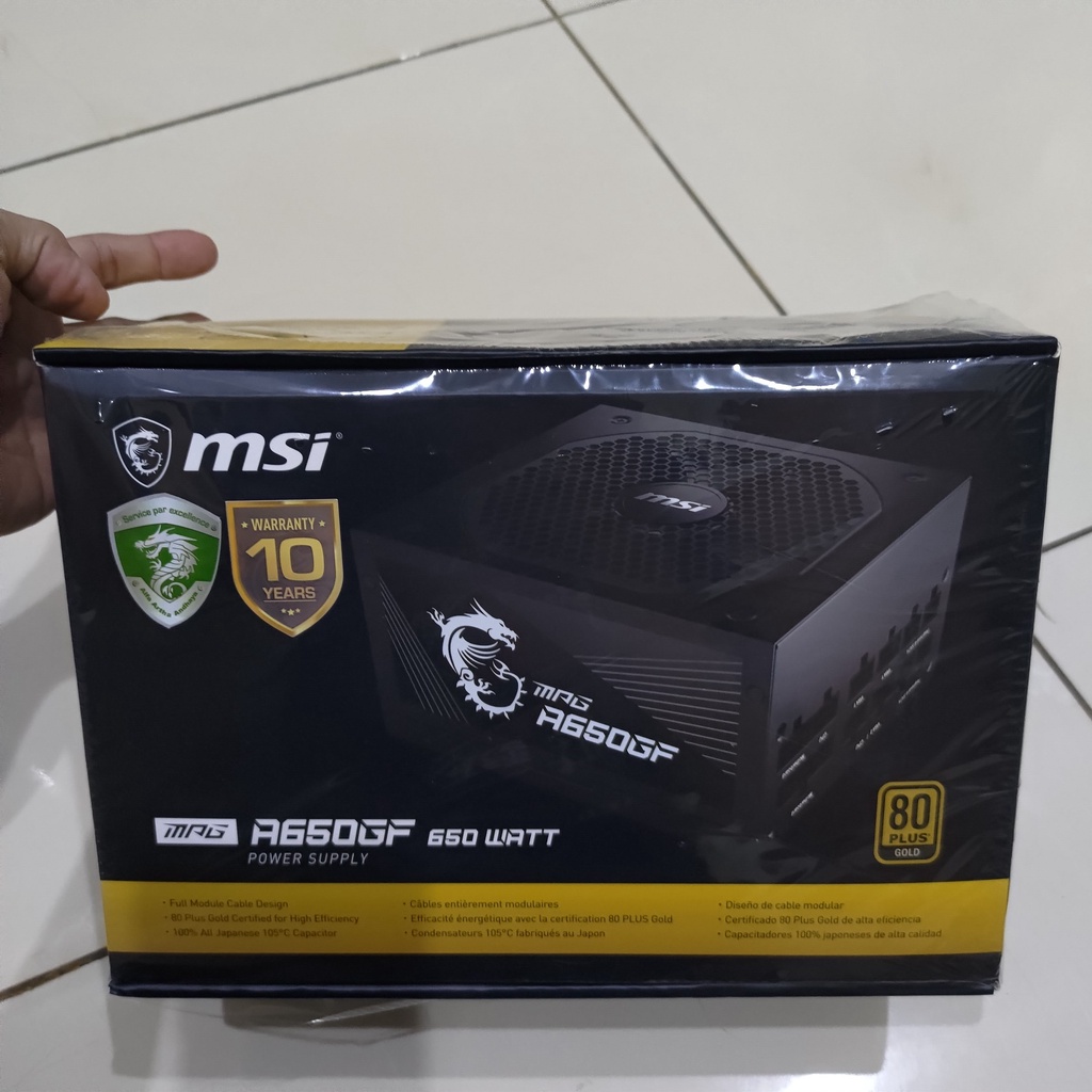 PSU MSI MPG A650GF 650W Gold Modular 650 Watt 80+ Gold